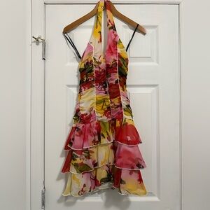Floral Halter Mini Dress